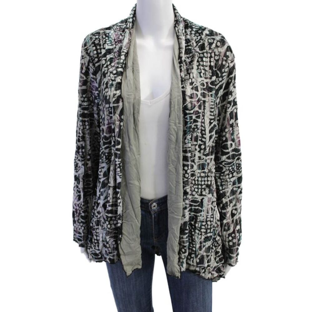 Kozan Womens Abstract Print Wrap Blouse Multi Colored Size Extra Large